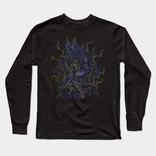 Post Impressionist Pegasus Long Sleeve T-Shirt by ddjvigo